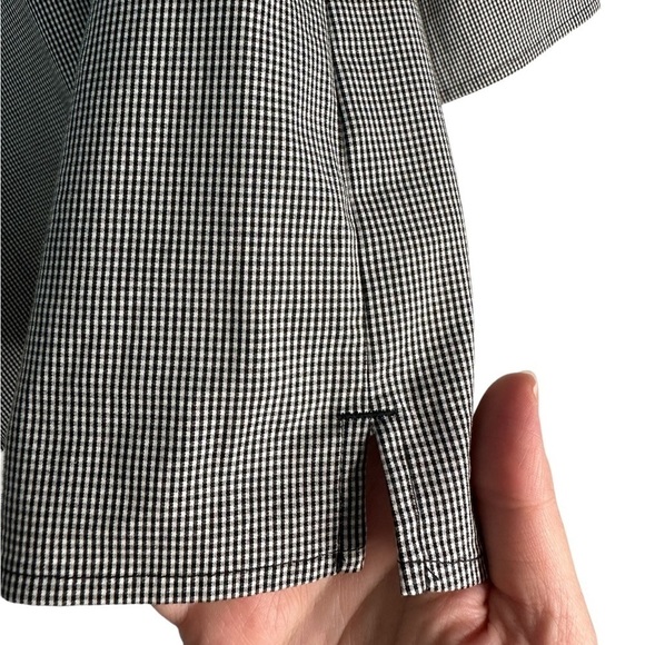 1. J Crew XXS Gingham plaid 3/4 bell flare sleeves slits bow keyhole in back - Picture 9 of 14